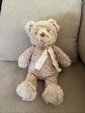 Mon Ami Large 16” Plush Beige Teddy Bear with Velvet Paws (feet)
